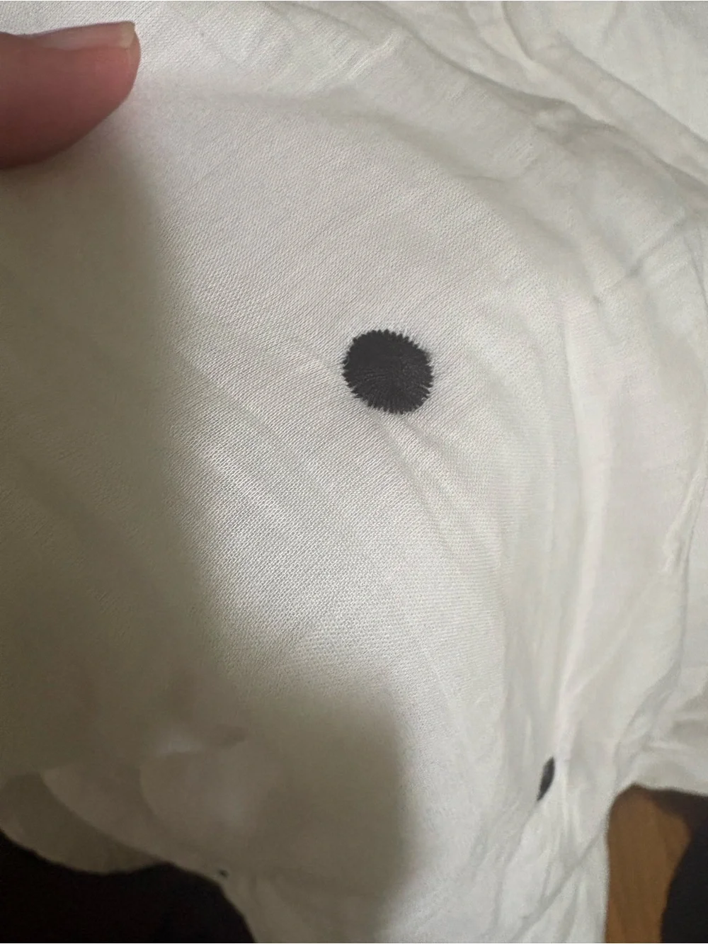 New:Kate Spade black & white scalloped embroidered polkadot quilt standard sham